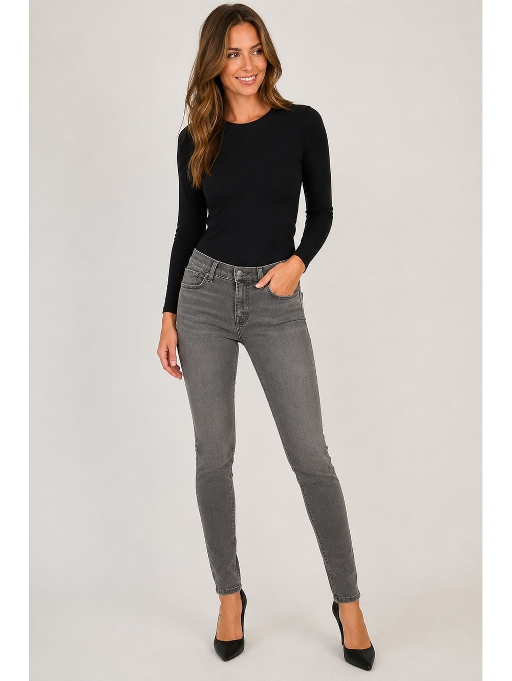J Brand Women’s Size 28 Skinny Leg Gray Stretch Denim Jeans Made in USA